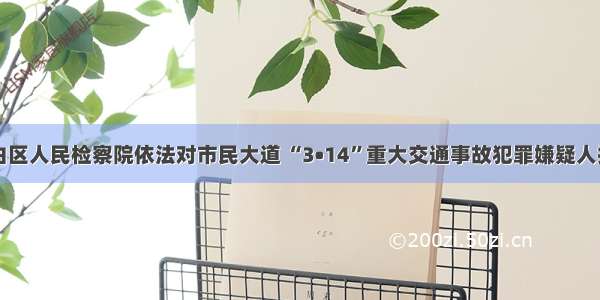 电白区人民检察院依法对市民大道 “3•14”重大交通事故犯罪嫌疑人批准