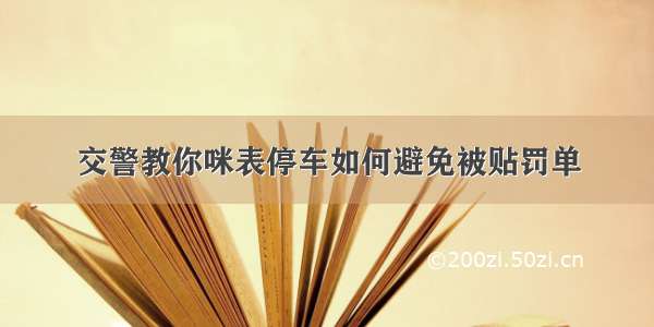 交警教你咪表停车如何避免被贴罚单