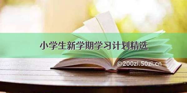 小学生新学期学习计划精选