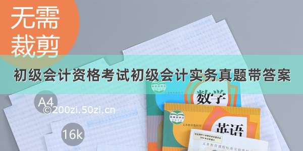 初级会计资格考试初级会计实务真题带答案