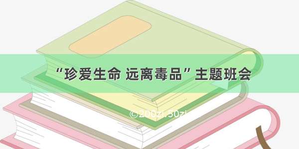 “珍爱生命 远离毒品”主题班会