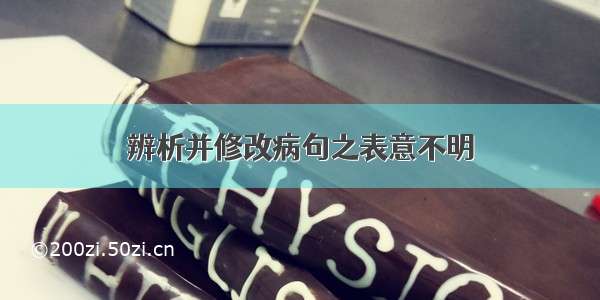 辨析并修改病句之表意不明