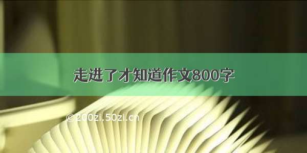 走进了才知道作文800字