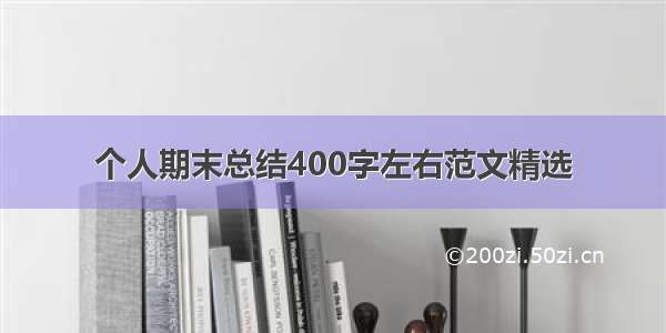 个人期末总结400字左右范文精选