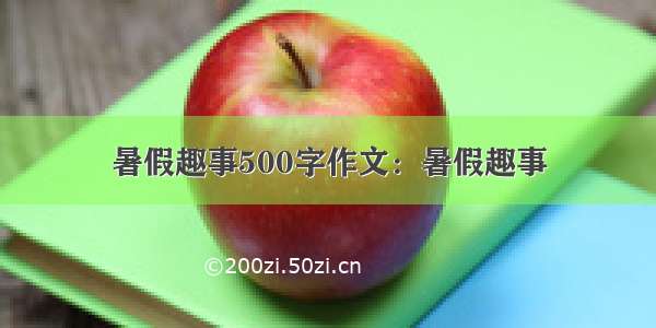 暑假趣事500字作文：暑假趣事