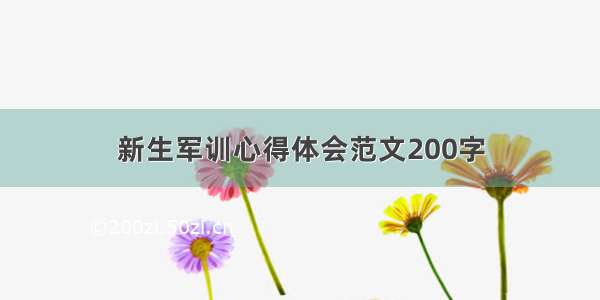 新生军训心得体会范文200字