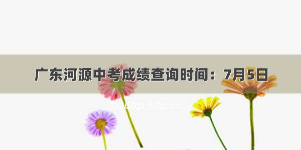 广东河源中考成绩查询时间：7月5日