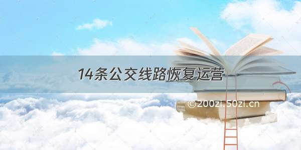 14条公交线路恢复运营