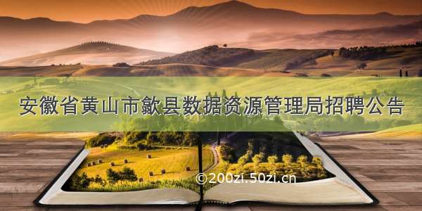 安徽省黄山市歙县数据资源管理局招聘公告