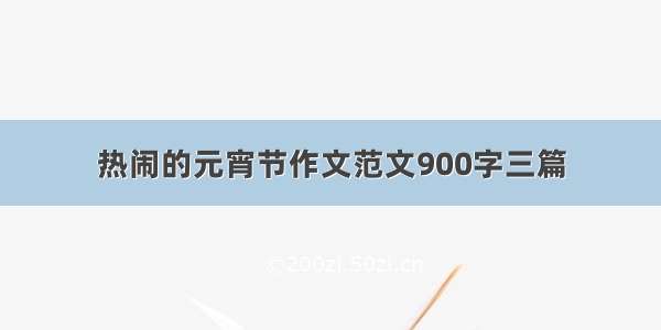 热闹的元宵节作文范文900字三篇