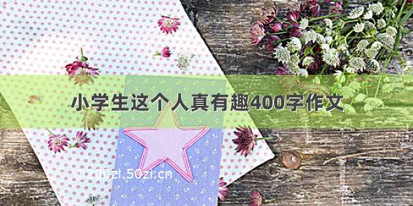 小学生这个人真有趣400字作文