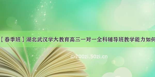 【春季班】湖北武汉学大教育高三一对一全科辅导班教学能力如何？