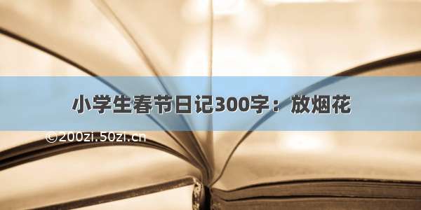 小学生春节日记300字：放烟花