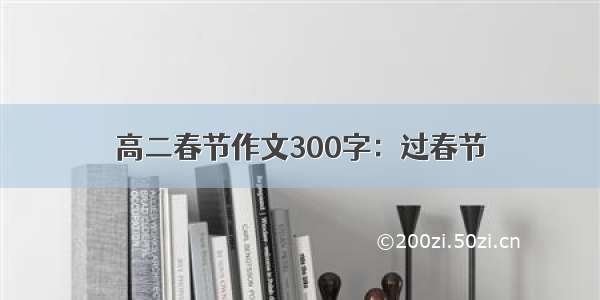 高二春节作文300字：过春节