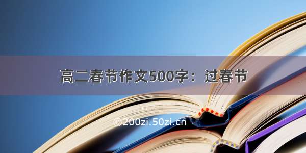 高二春节作文500字：过春节