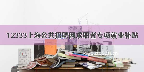 12333上海公共招聘网求职者专项就业补贴