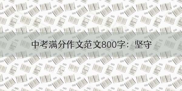 中考满分作文范文800字：坚守