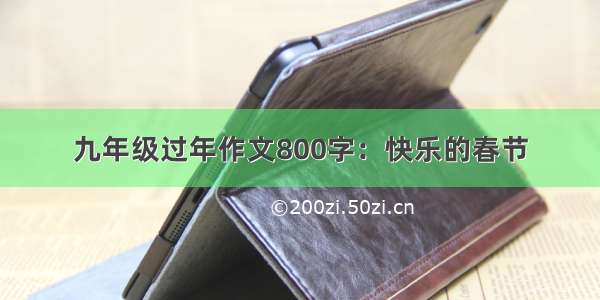 九年级过年作文800字：快乐的春节