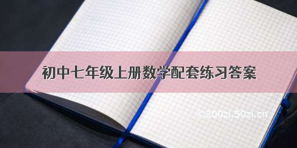 初中七年级上册数学配套练习答案