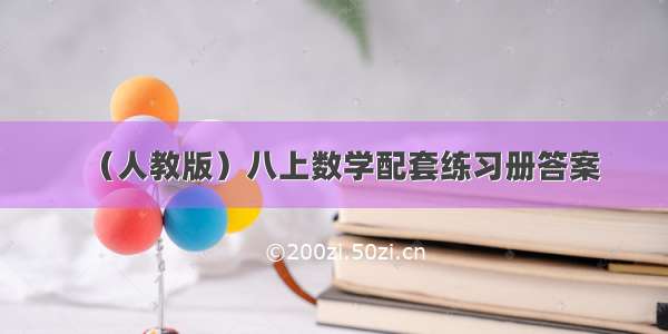 （人教版）八上数学配套练习册答案