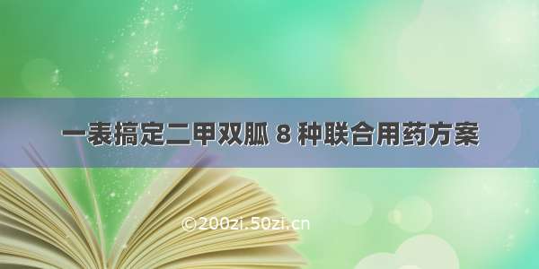 一表搞定二甲双胍 8 种联合用药方案