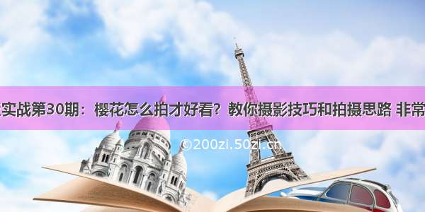 单反实战第30期：樱花怎么拍才好看？教你摄影技巧和拍摄思路 非常全面