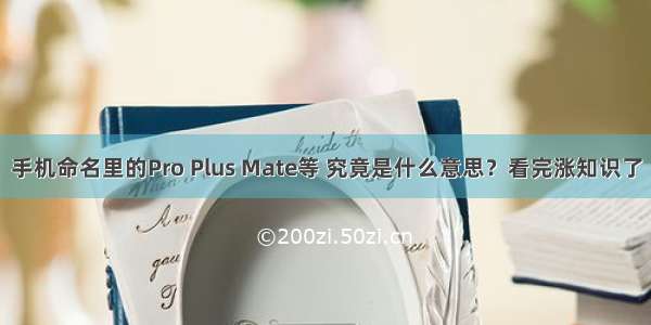 手机命名里的Pro Plus Mate等 究竟是什么意思？看完涨知识了