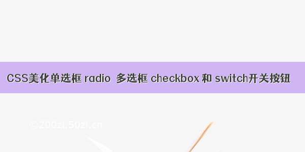 CSS美化单选框 radio  多选框 checkbox 和 switch开关按钮