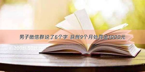 男子微信群说了6个字 获刑9个月处罚金1000元