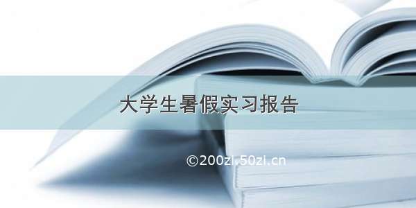 大学生暑假实习报告