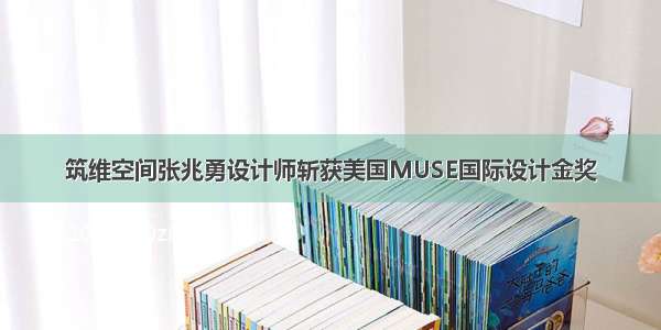 筑维空间张兆勇设计师斩获美国MUSE国际设计金奖