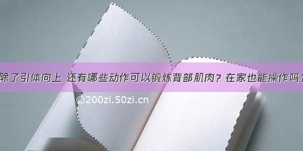 除了引体向上 还有哪些动作可以锻炼背部肌肉？在家也能操作吗？