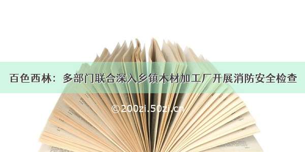 百色西林：多部门联合深入乡镇木材加工厂开展消防安全检查