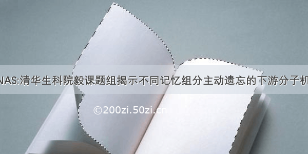 PNAS:清华生科院毅课题组揭示不同记忆组分主动遗忘的下游分子机制