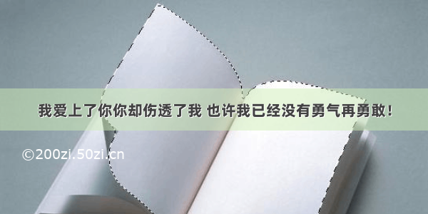 我爱上了你你却伤透了我 也许我已经没有勇气再勇敢！