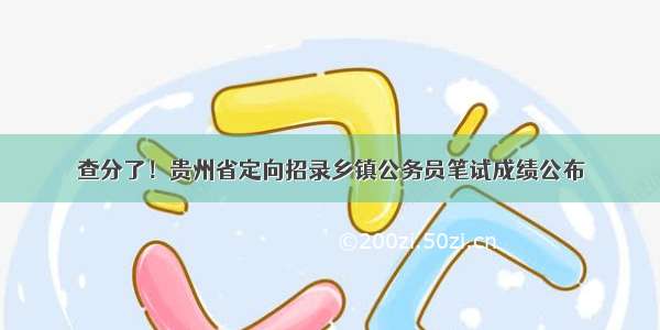 查分了！贵州省定向招录乡镇公务员笔试成绩公布