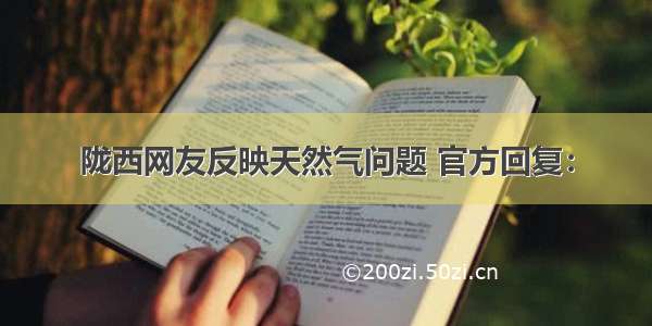 陇西网友反映天然气问题 官方回复：