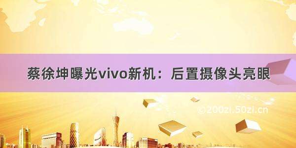 蔡徐坤曝光vivo新机：后置摄像头亮眼