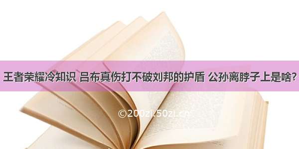 王者荣耀冷知识 吕布真伤打不破刘邦的护盾 公孙离脖子上是啥？