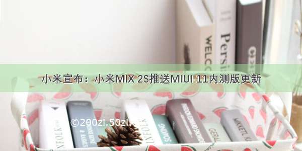小米宣布：小米MIX 2S推送MIUI 11内测版更新