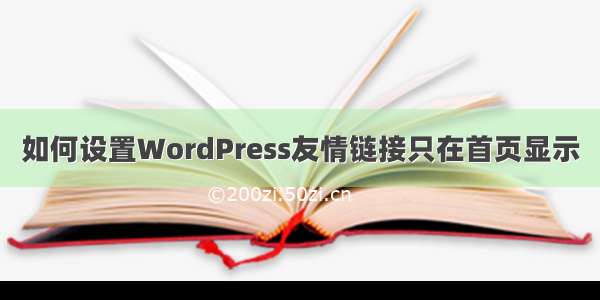 如何设置WordPress友情链接只在首页显示