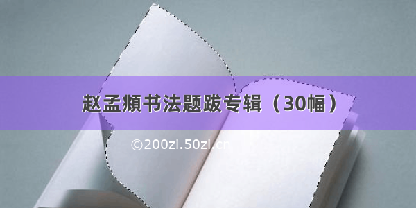 赵孟頫书法题跋专辑（30幅）