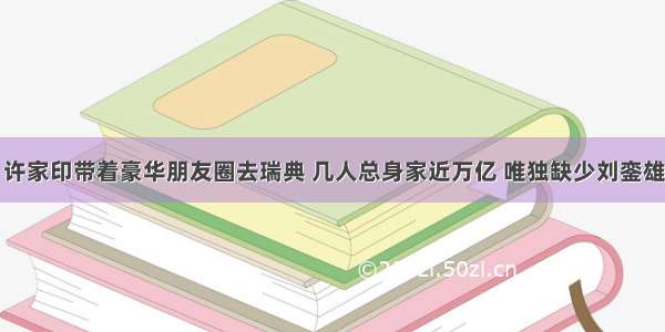 许家印带着豪华朋友圈去瑞典 几人总身家近万亿 唯独缺少刘銮雄