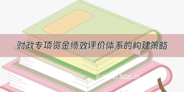 财政专项资金绩效评价体系的构建策略