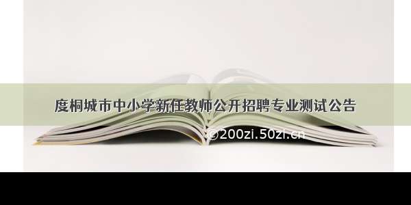 度桐城市中小学新任教师公开招聘专业测试公告