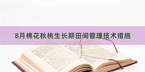 8月棉花秋桃生长期田间管理技术措施