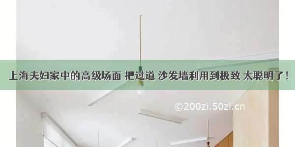 上海夫妇家中的高级场面 把过道 沙发墙利用到极致 太聪明了！
