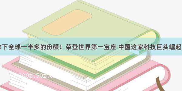 拿下全球一半多的份额！荣登世界第一宝座 中国这家科技巨头崛起了