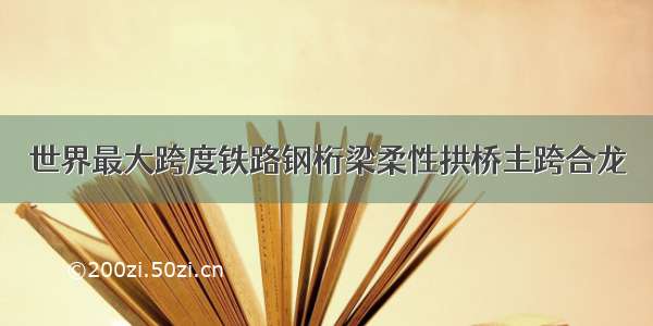 世界最大跨度铁路钢桁梁柔性拱桥主跨合龙