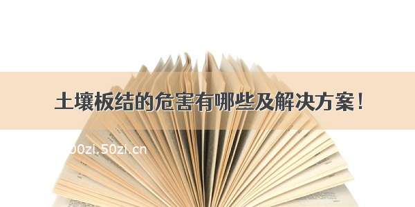 土壤板结的危害有哪些及解决方案！